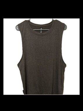 Sugar and Bruno Womens Charcoal Gray Heather Muscle Tank Top Dance Gym L/XL